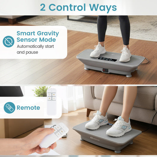Vibration Plate Exercise Machine with Gravity Sensor for Home-Gray