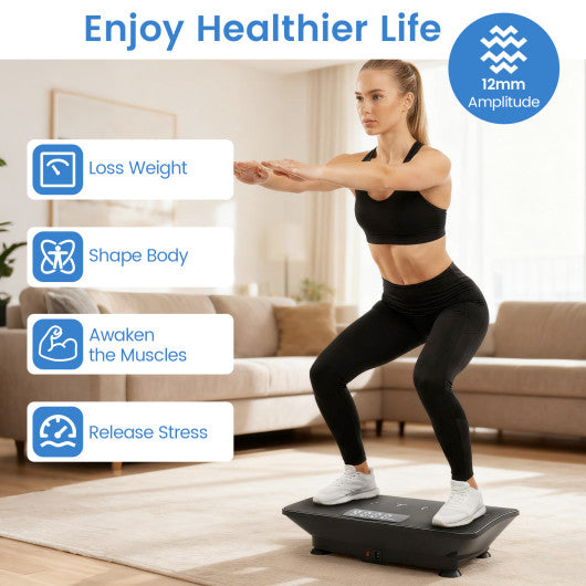 Vibration Plate Exercise Machine with Gravity Sensor for Home-Black