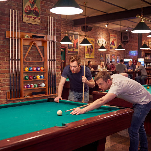 Wall-mounted Billiards Pool Cue Rack Only-Brown