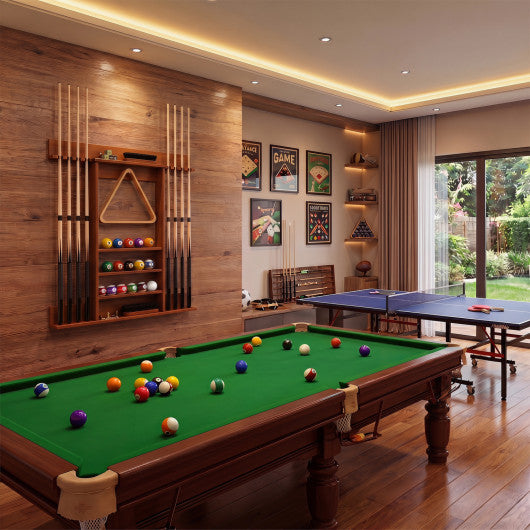 Wall-mounted Billiards Pool Cue Rack Only-Brown