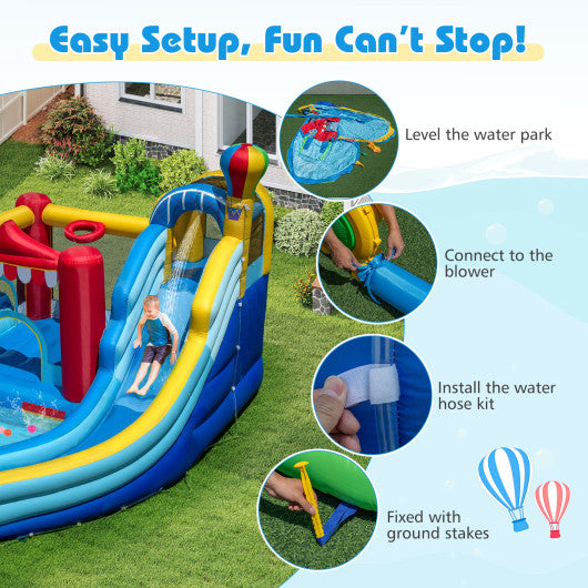 Inflatable Water Park Water Slide Wet Dry Combo Bounce House