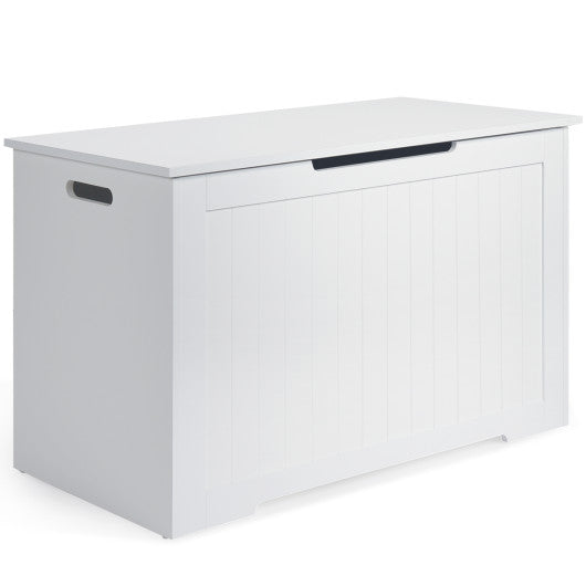 Wooden Toy Box Kids Storage Chest Bench -White