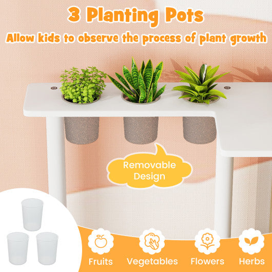 Wooden 2 Piece Kids Kitchen Playset with Fridge and Running Water-Gray