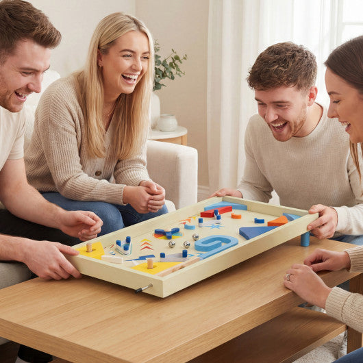 Wooden Pinball Machine with 3 Balls for Kids 8+ and Adults