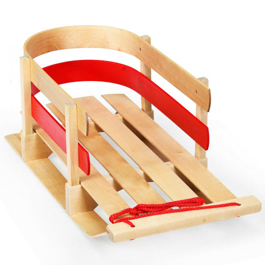 Outdoor Play Baby Kids Wooden Sled with Solid Wood Seat