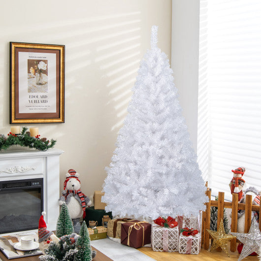 6 Feet White Artificial PVC Christmas Tree with Stand-6 ft