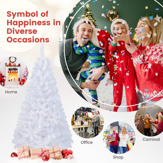 6 Feet White Artificial PVC Christmas Tree with Stand-6 ft