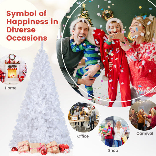 8 ft  White Artificial PVC Christmas Tree with Stand