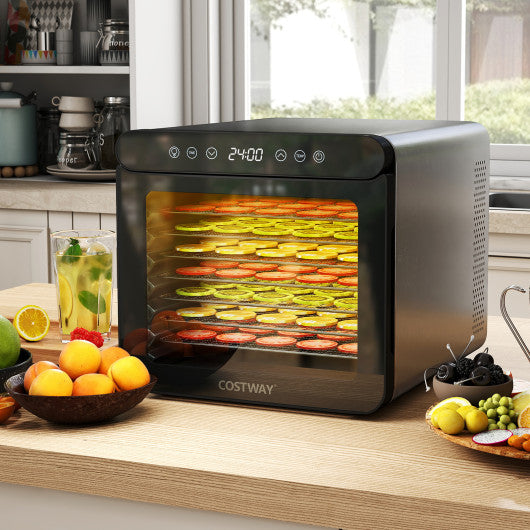 7 Stainless Steel Trays Dryer with 1-24H Timer and 30-75¡æ Temperature-Silver