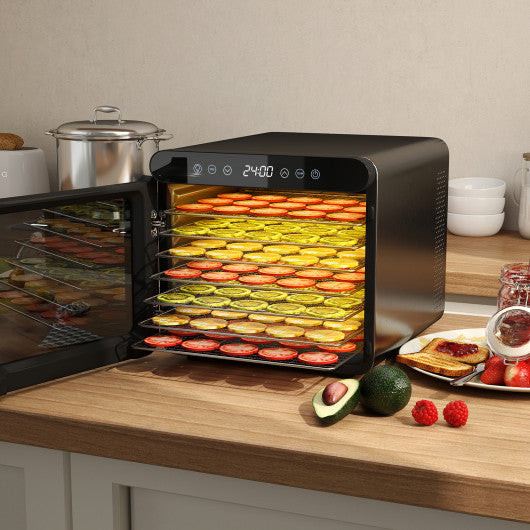 7 Stainless Steel Trays Dryer with 1-24H Timer and 30-75¡æ Temperature-Silver