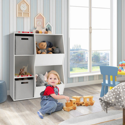 Kids Toy Storage Cabinet with Shelves-White