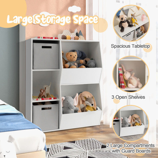 Kids Toy Storage Cabinet with Shelves-White