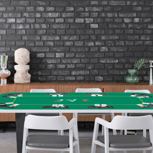 79 x 36 Inch 8-Player Foldable Poker Table Top with Carry Bag and Cup Holders