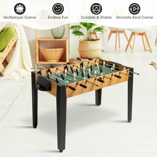 48 Inch Competition Sized Home Recreation Wooden Foosball Table-Brown