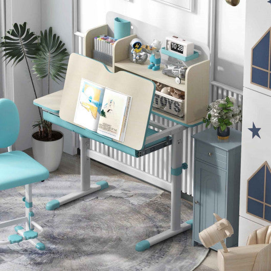 Kid's Room Bundle: Kids Study Desk and Wooden Cabinet