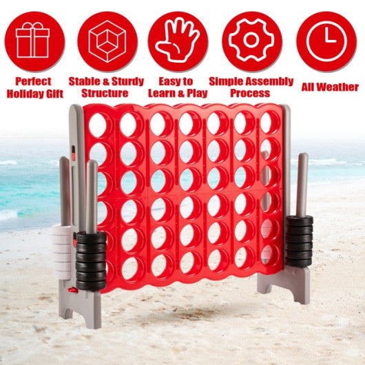 3.5 Feet Tall Jumbo 4 to Score Chess Game Set for kids and Adults Red