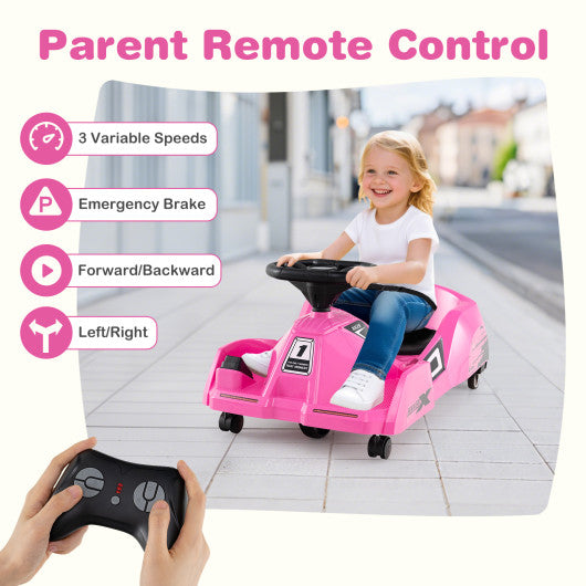 12V Electric Cleaning Go Kart with Detachable Mop and Remote Control-Pink