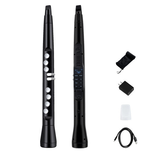 Electronic Wind Instrument Synthesizer Rechargeable Digital Saxophone-Black