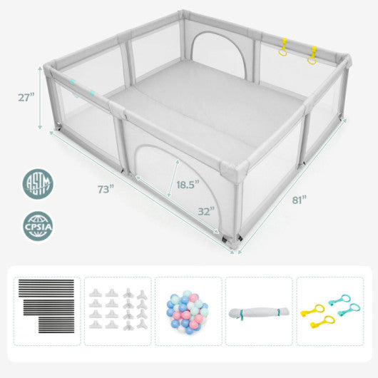 Wooden Baby Walker and Large Infant Playpen Bundle