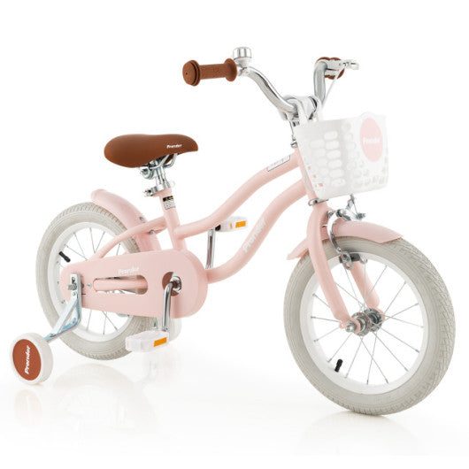 12 Inch Kids Bike with Helmet Protective Set Pink