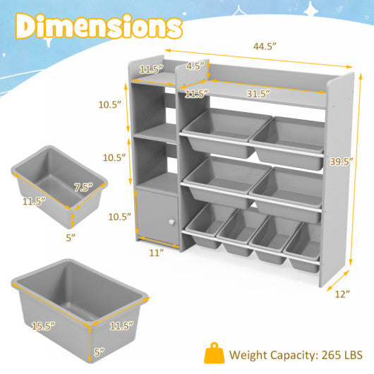 Kids Toy Storage & Pretend Play Kitchen Bundle