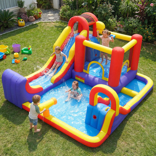 7-in-1 Outdoor Bounce House with Dual Slides (without Blower)