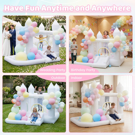 Inflatable Bounce House with Jumping Area and Basketball Hoop for Wedding Party