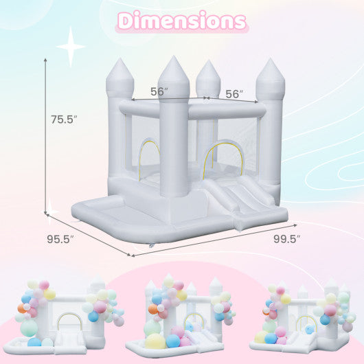 Inflatable Bounce House with Jumping Area and Basketball Hoop for Wedding Party