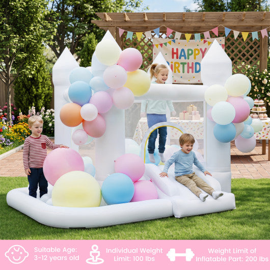 Inflatable Bounce House with Jumping Area Basketball Hoop and 480W Blower